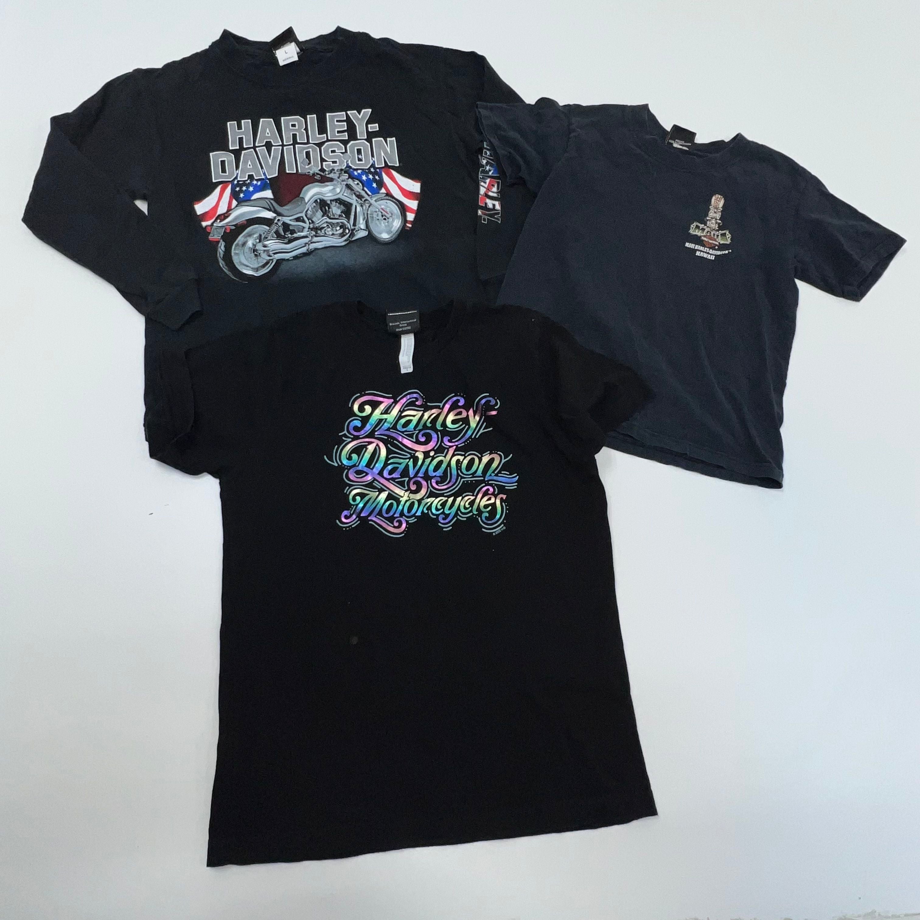 Lot of 3 Harley Davidson Black Tops Kids Shirts Mixed Size SM-LG