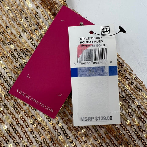 NWT Vince Camuto Gold Holiday Hues Sequin Boatneck Shift Dress Women's XL