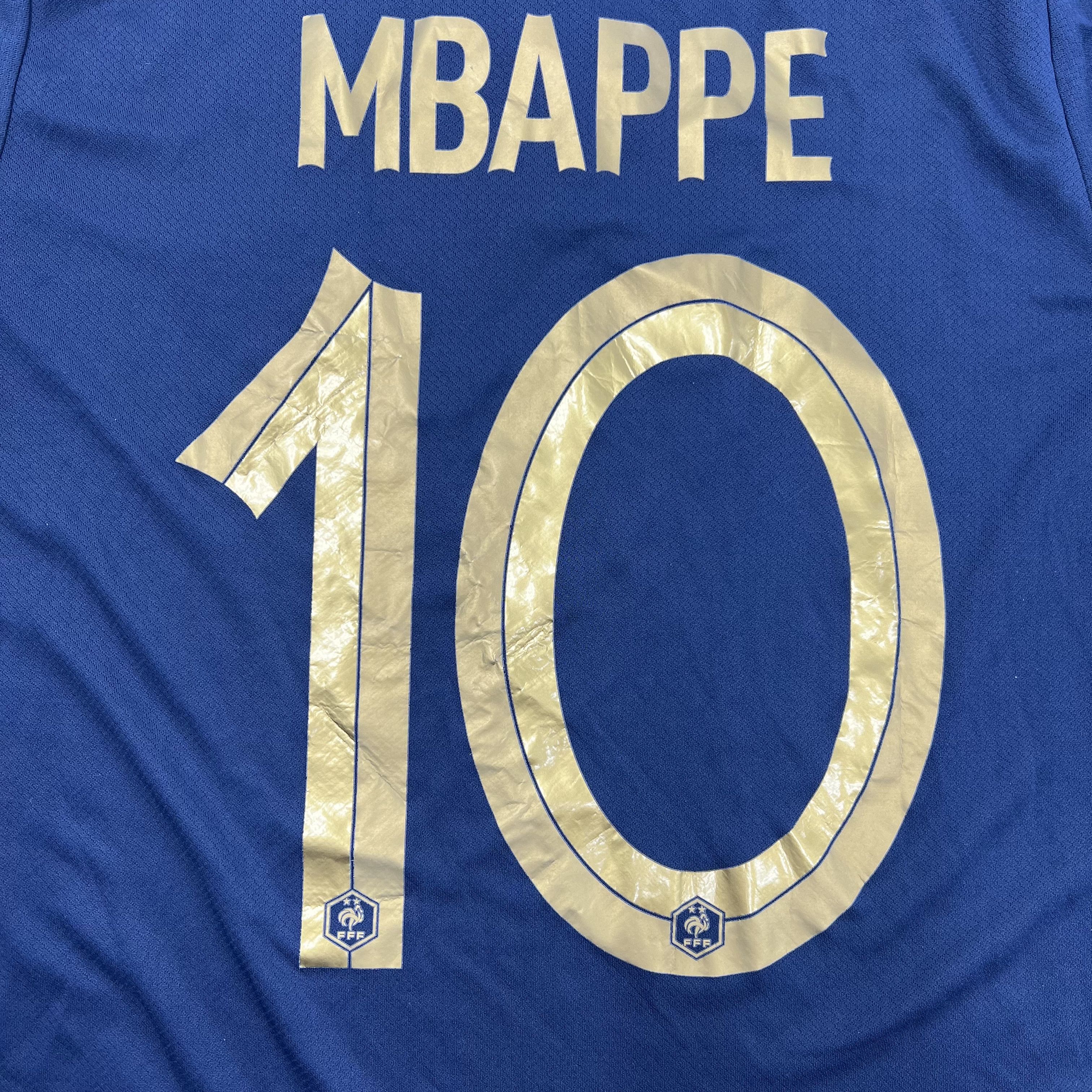 NWT France Mbappe #10 Blue Gold FFF Soccer Jersey Men's Size M