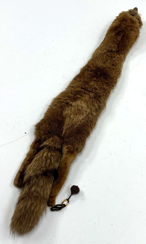 Vintage 50s Real Mink Fur Stole Full Pelt Taxidermy Wrap Scarf with Clip