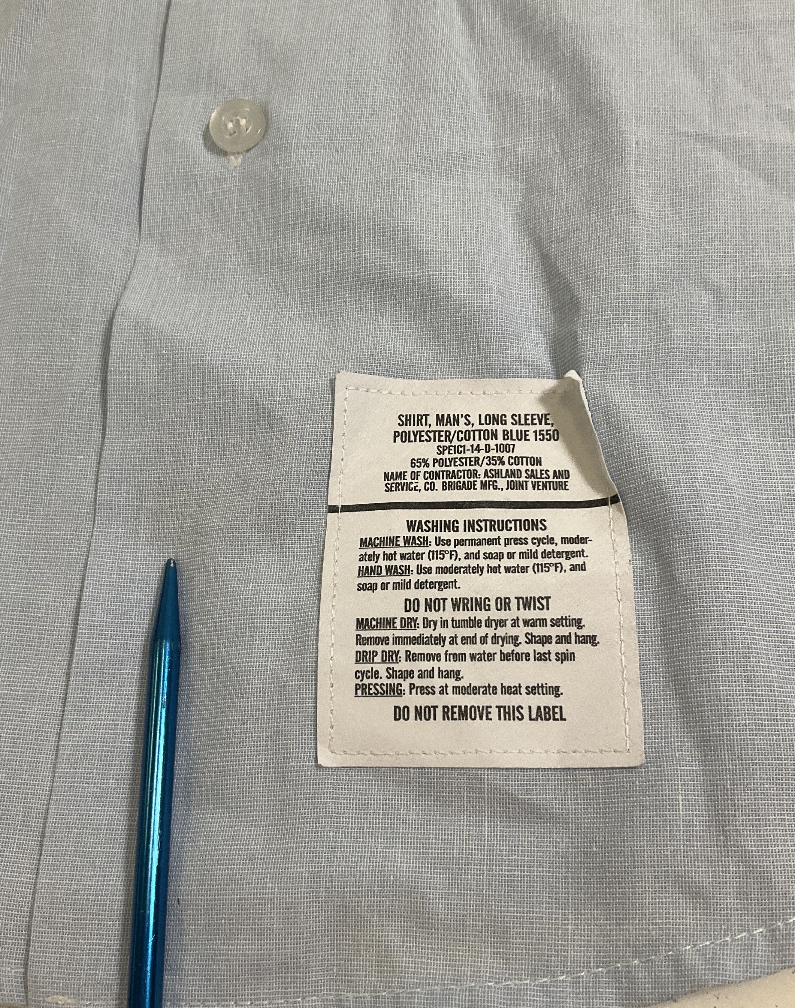 Vintage 1987 USAF Air Force Military Issue Dress Shirt Made in USA Sz 16x34