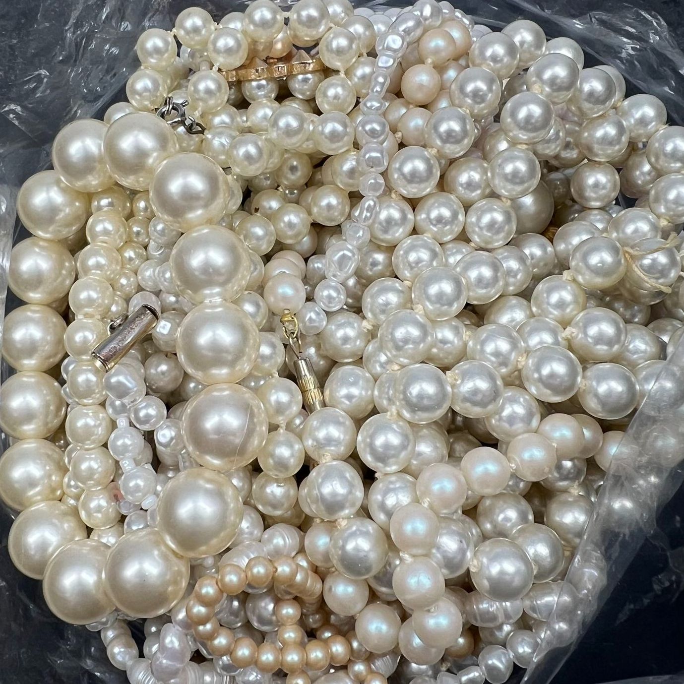 3LB+ Lot of Faux Pearl Jewelry Necklaces Bracelets Styles Vary