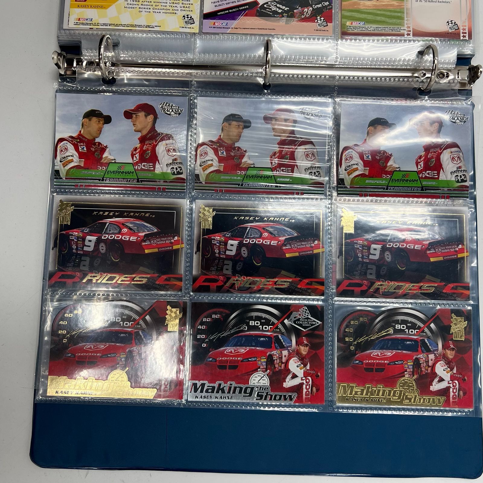 Kasey Kahne NASCAR Trading Card Lot Binder Press Pass 2004 Wheels Rookie Cards