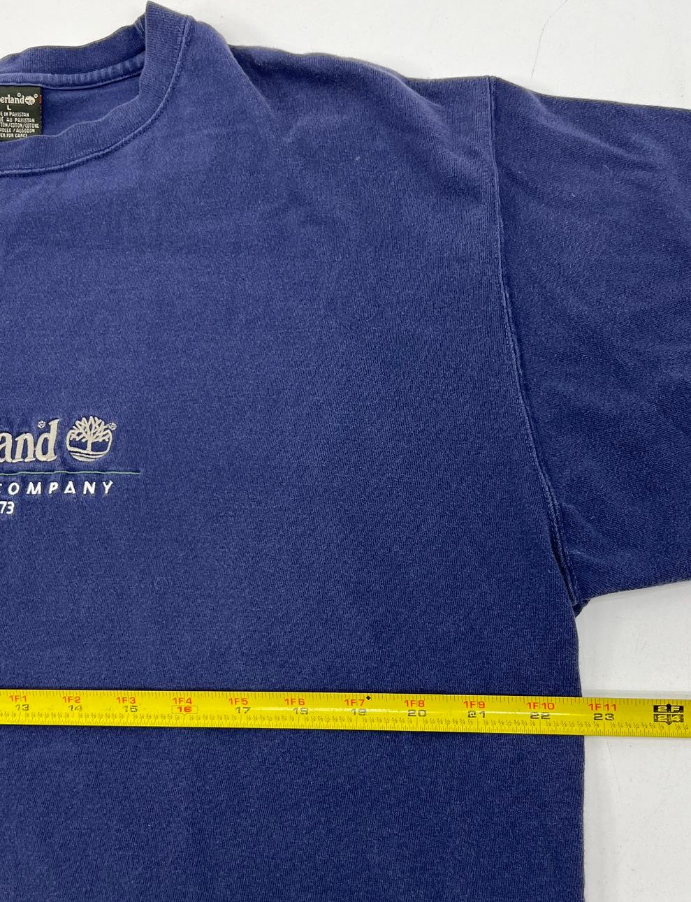 Vintage 90s Timberland The Boot Company Faded Graphic T Shirt Men's L Blue