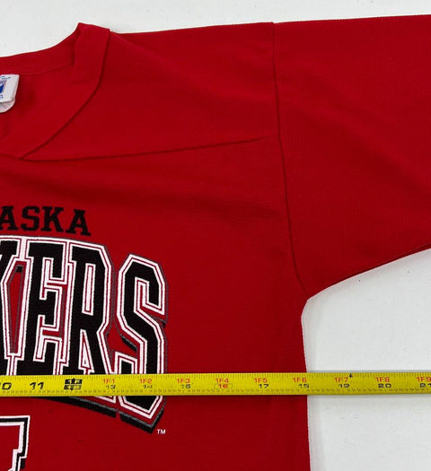 Vintage 90s Nebraska Huskers NCAA Football Jersey Logo 7 Made in USA Sz L