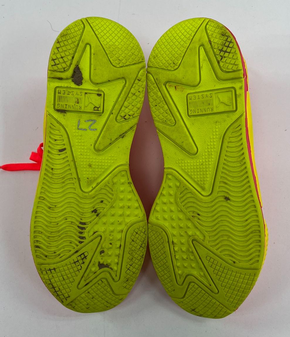 Women's Puma RS-X Soft Case Neon Pink Yellow Alert Athletic Shoe Size 9.5