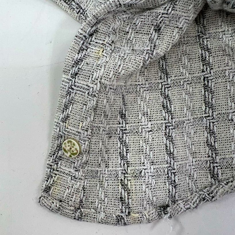 Vintage Men's Tony Lambert Grey Black Plaid Button Up Short Sleeve Shirt - Large