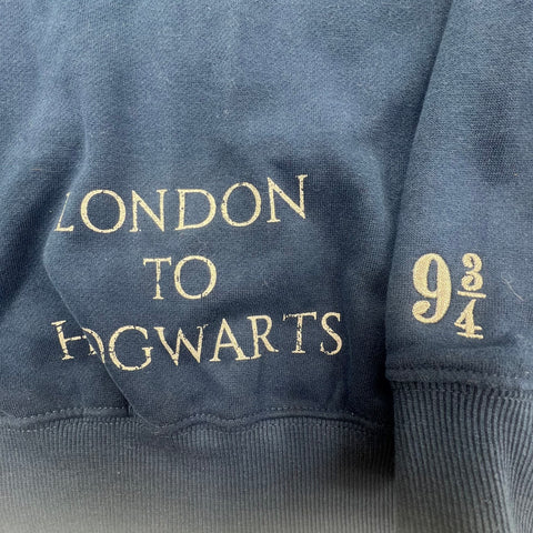 NWT Harry Potter Navy Platform 9 3/4 Zip Up Hoodie Sweatshirt Unisex Size S