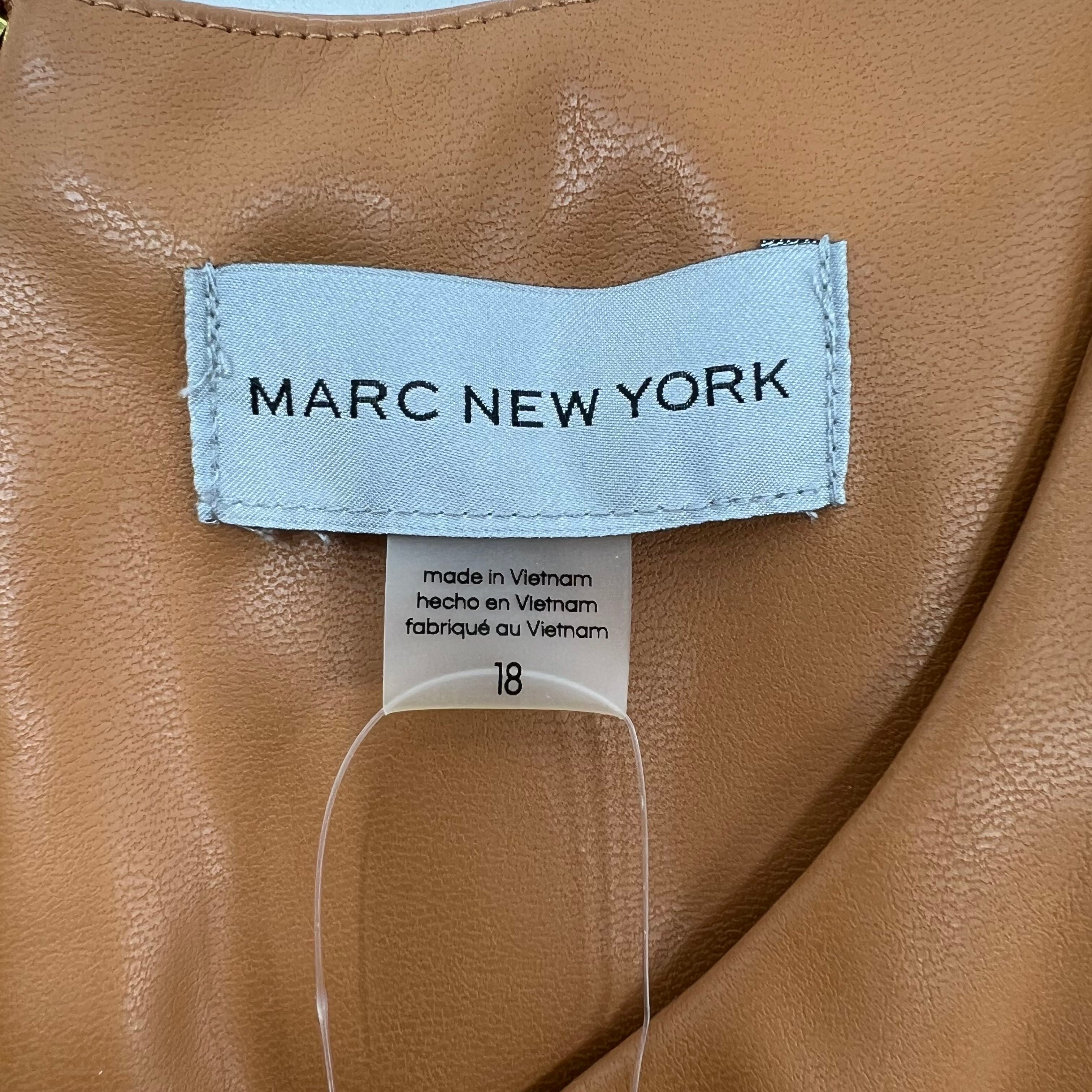 Marc New York Faux Leather Sheath Dress Honey Tan Women's Size 18 NWT