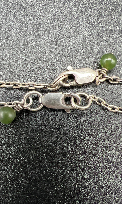 Lot of 4 Sterling Silver 925 Beaded Pearl Gemstone Chain Necklaces