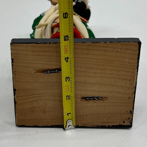 Vintage Mid-Century Japanese Geisha Doll Figure Gofun Face Kimono Wood Base