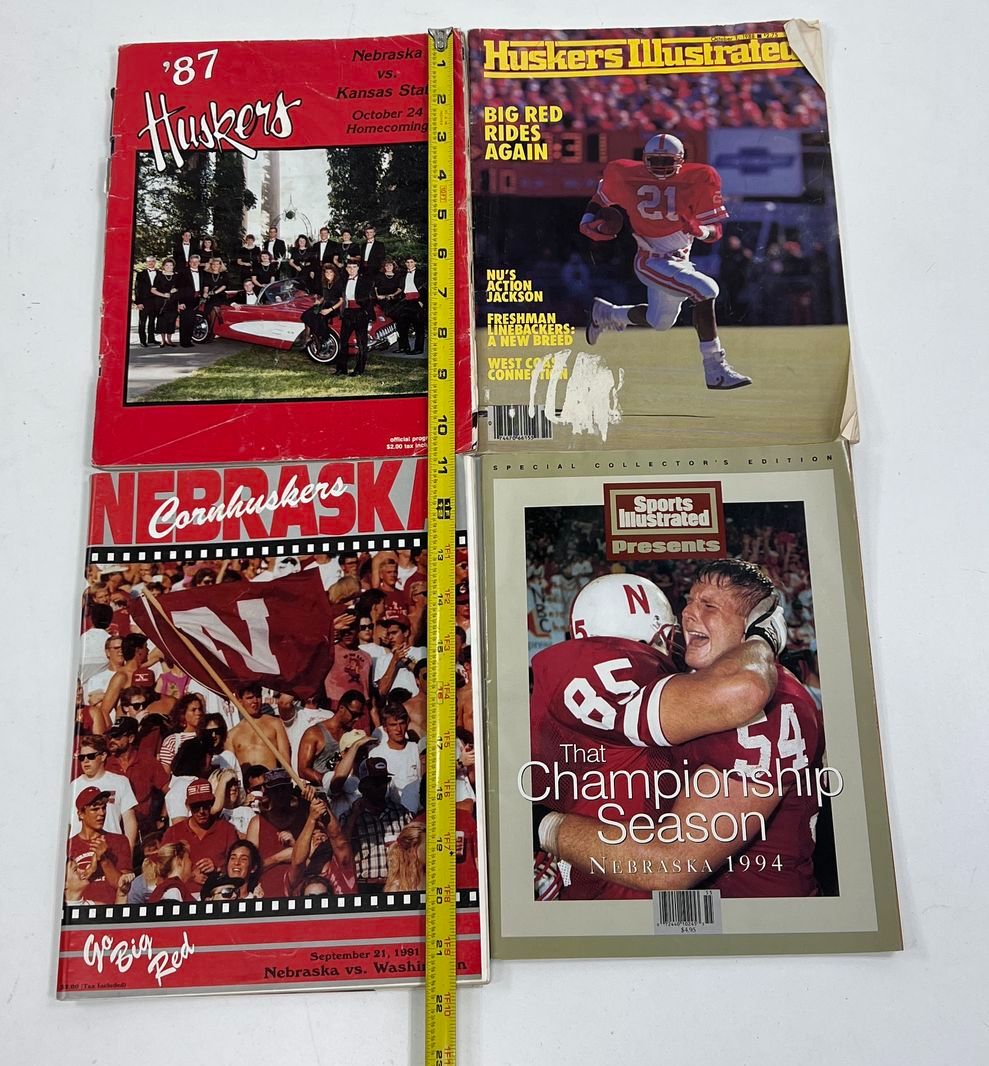 Collectible 80s-90s NE Huskers Osborne Memorabilia Lot Newspapers Book Magazines