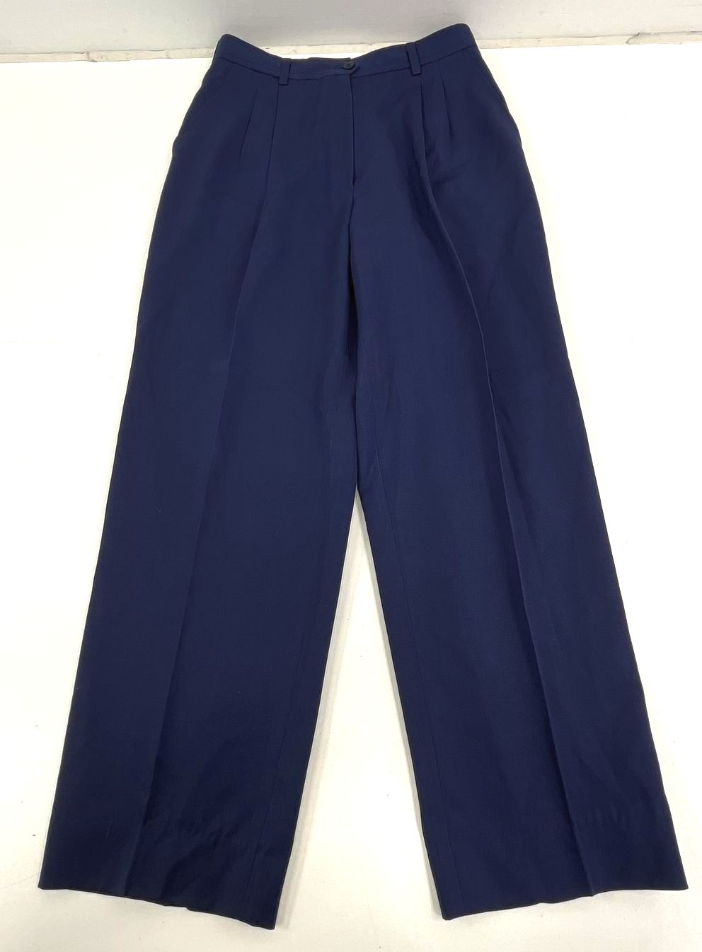 Lot 2 Giab's Vintage 80s Blue Pure Wool High Rise Pleated Trousers Women's 24W