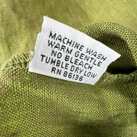 NWT Brynn Walker Olive Green 100% Linen Tunic A-Line Dress Made in USA Size L