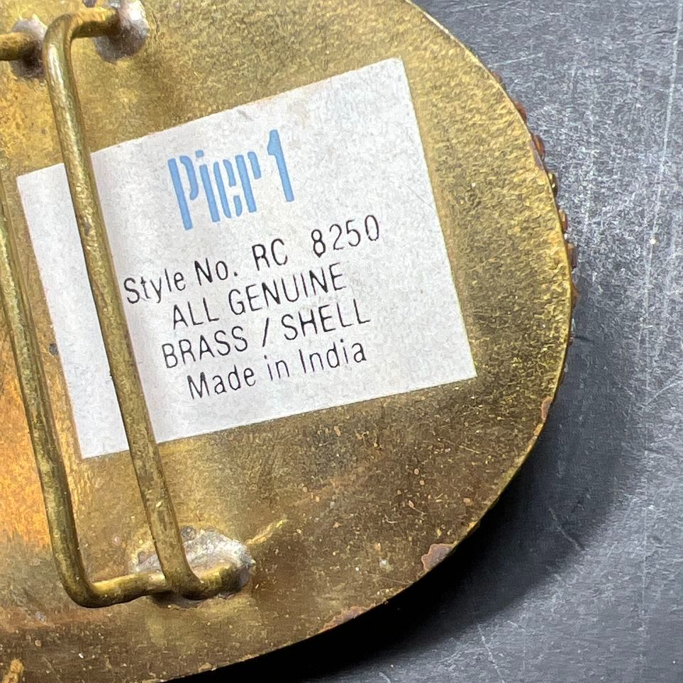 Pier 1 Brass Shell Belt Buckle
