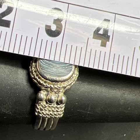 925 Sterling Silver Abalone Ring Size 7.5 5.27g
