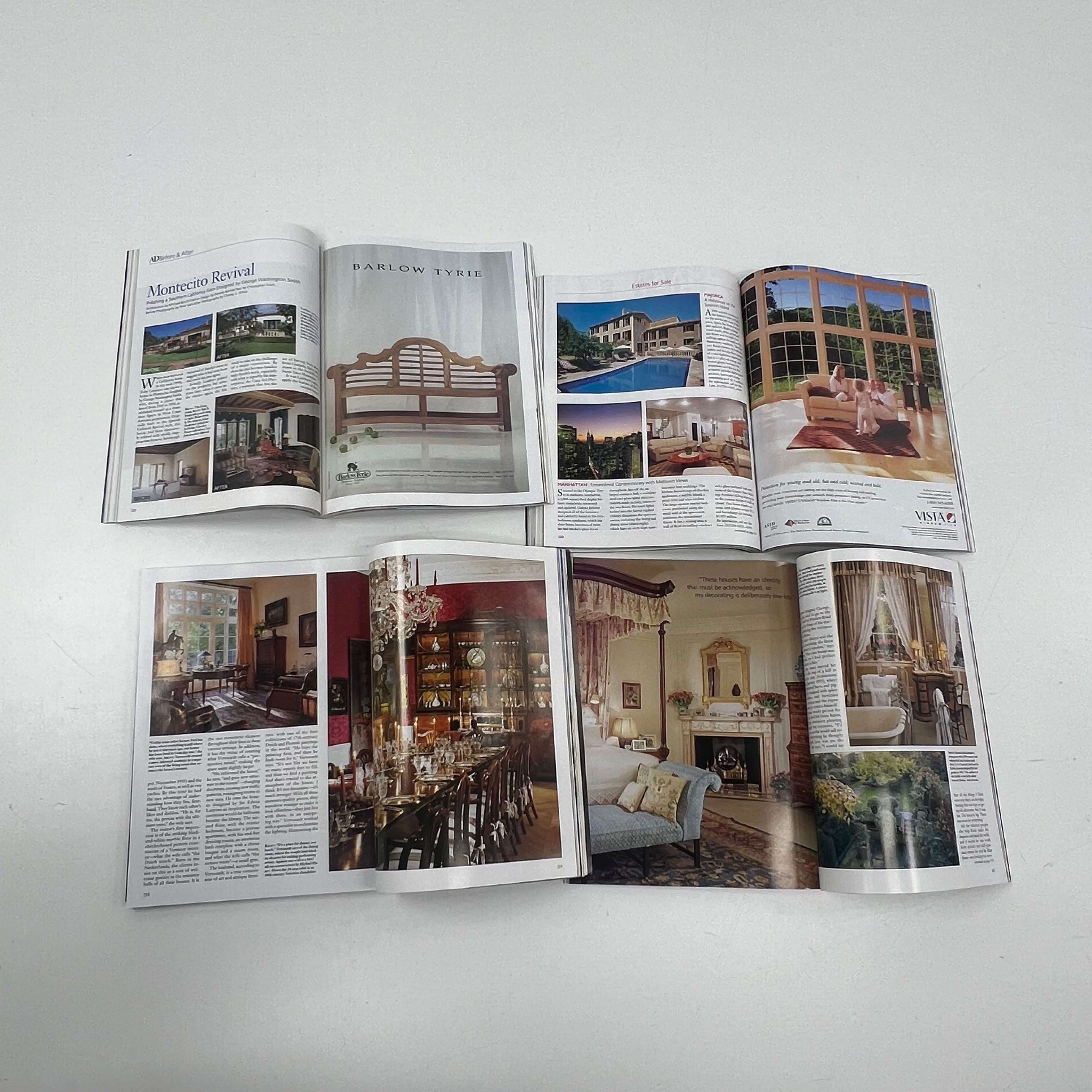Architectural Digest Magazine Lot of 4 Vintage 2002 2003 Interior Design