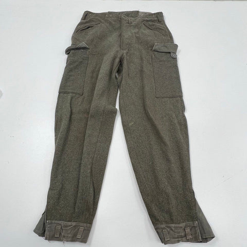 Vintage Slitman Swedish Military M39 Gray Wool Field Pants Trousers Men's 25