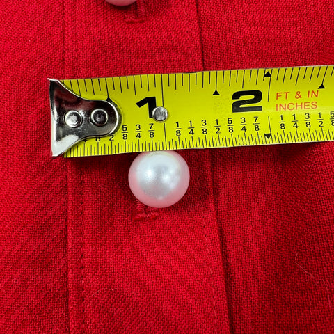 NWT Ann Taylor Factory Red Faux Pearl Accents Skirt Women's 10P $79