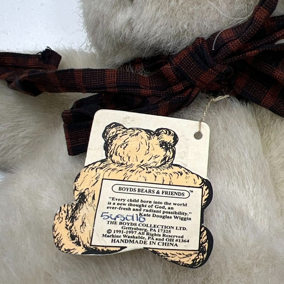 Vintage Boyds Collection Lot 4 J.B. Bean Plush Bunnies & Miniature Wood Sled