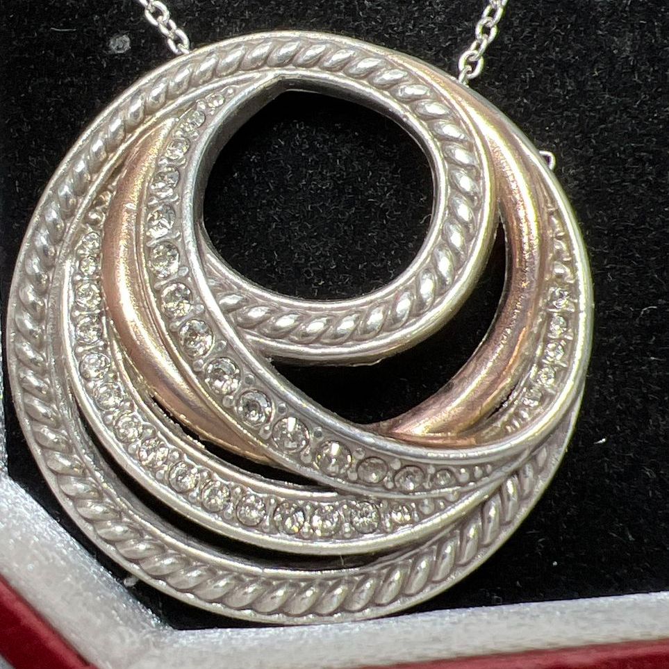 Brighton Rings Rhinestone Pendant Necklace IOB