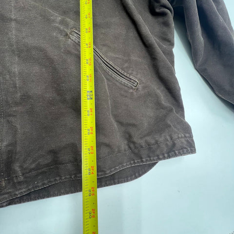 Carhartt Faded Brown Duck Canvas Thermal Lined Hooded Active Jacket Men's XL