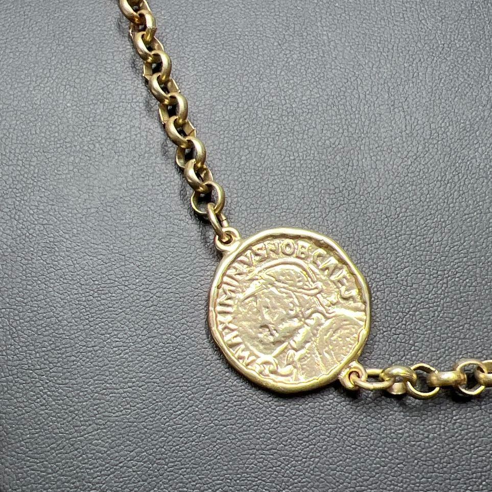 2 Chico's Chain Faux Coin Charm Necklaces