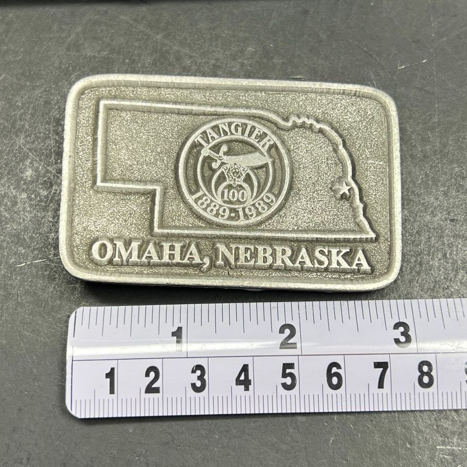 Tangier 100 1889-1989 Omaha, Nebraska Belt Buckle
