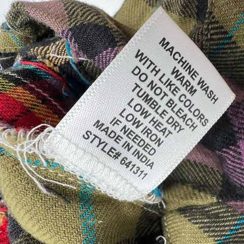 NWT Ivy Jane Comfort & Joy Plaid Patchwork Dolman Sleeve Top Womens XS