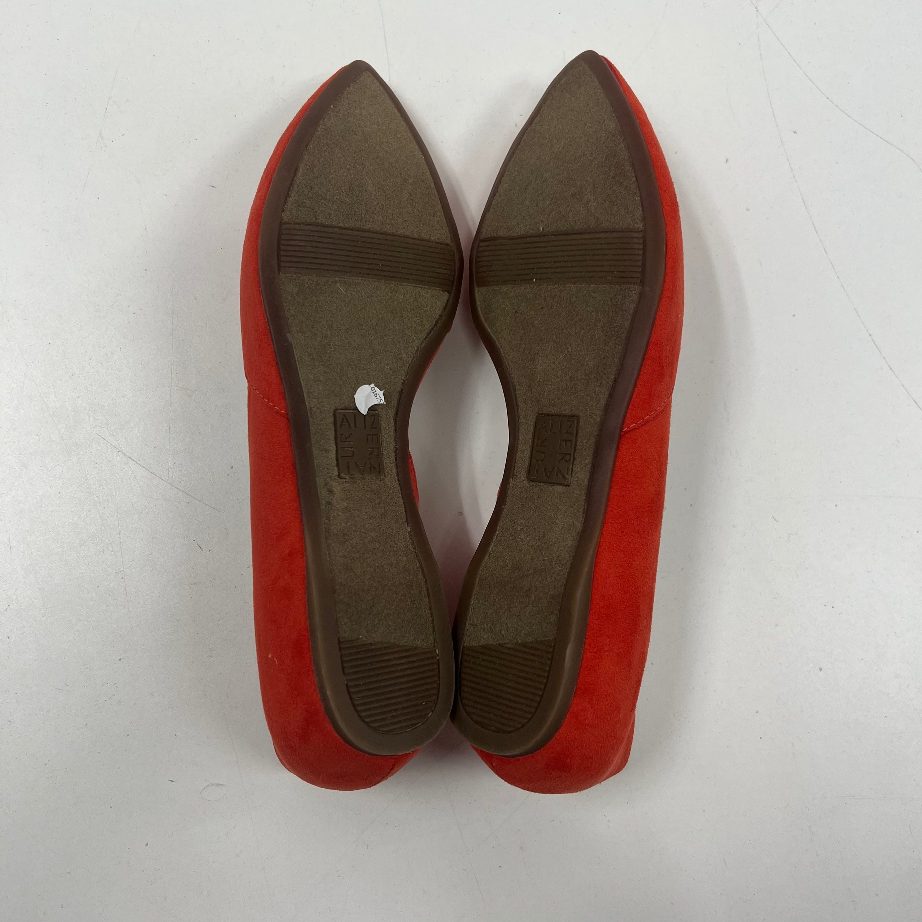 Naturalizer Tennessee Mango Orange Suede D'Orsay Pointed Toe Flats NIB Size 8M
