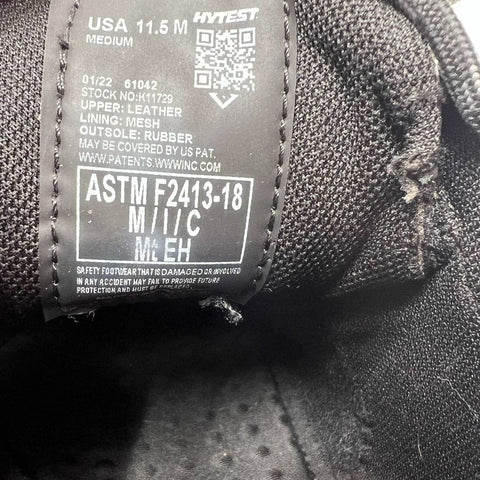 Hytest K11729 FootRests 2.0 Black Met Guard Safety Work Shoe Size 11.5 M