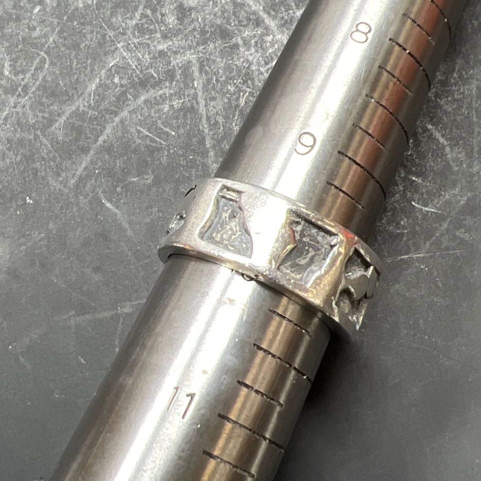 Sterling Silver Mens Unique Band Ring Size 10