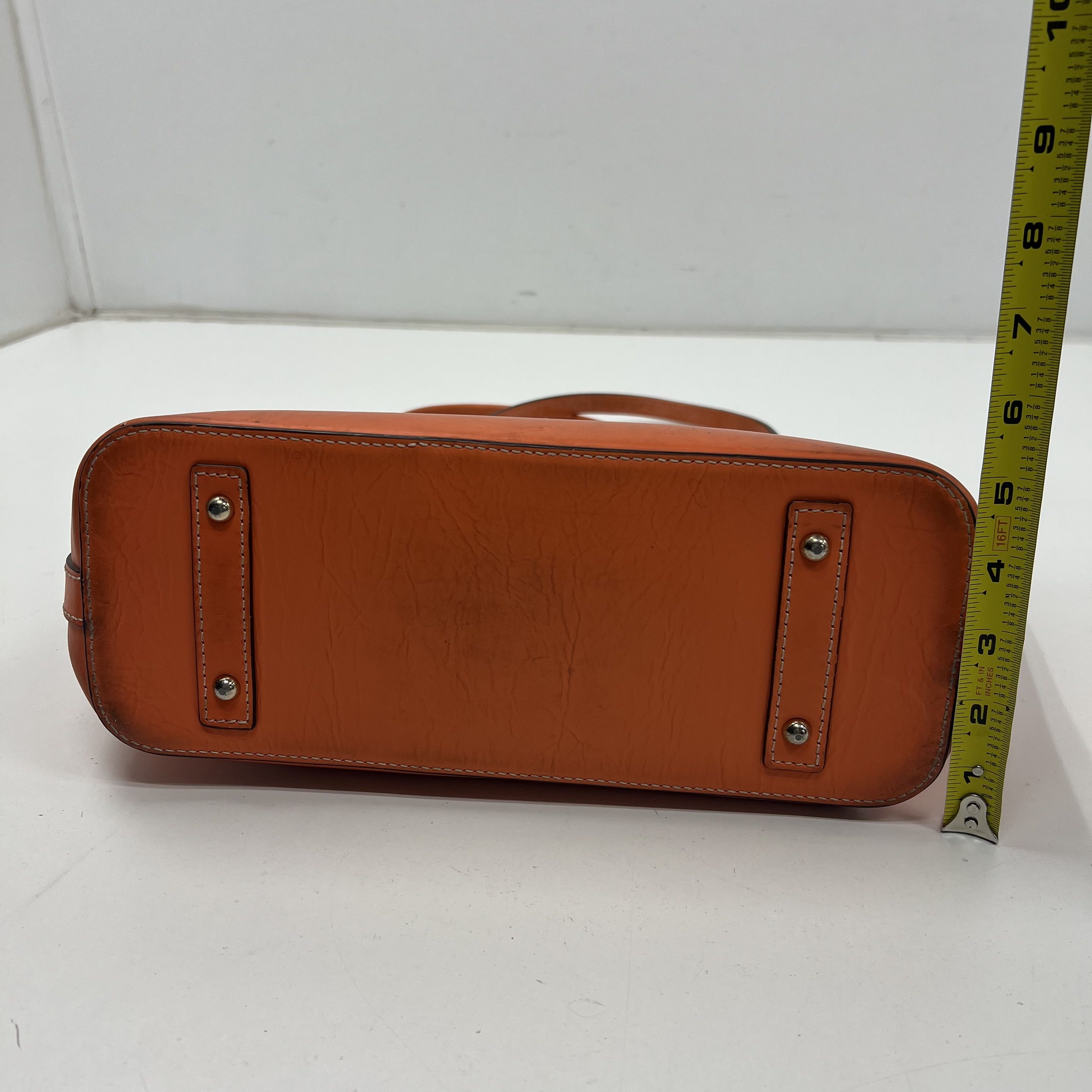 Dooney & Bourke Smooth Leather Small Shopper Tote Bag Orange Authenticated