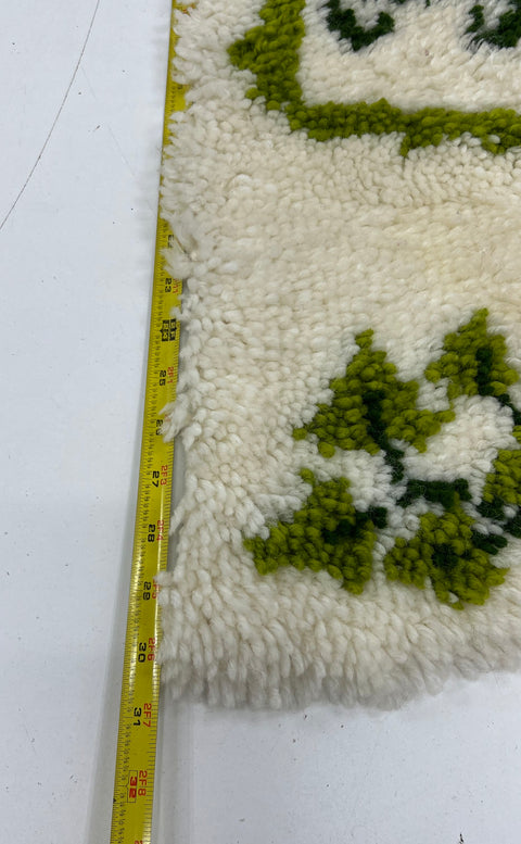 Vintage 70s Handmade Latch Hook Rugs Lot of 2 Fisherman & Monogram B Wall Art