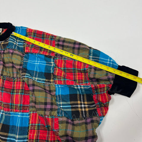 NWT Ivy Jane Comfort & Joy Plaid Patchwork Dolman Sleeve Top Womens XS