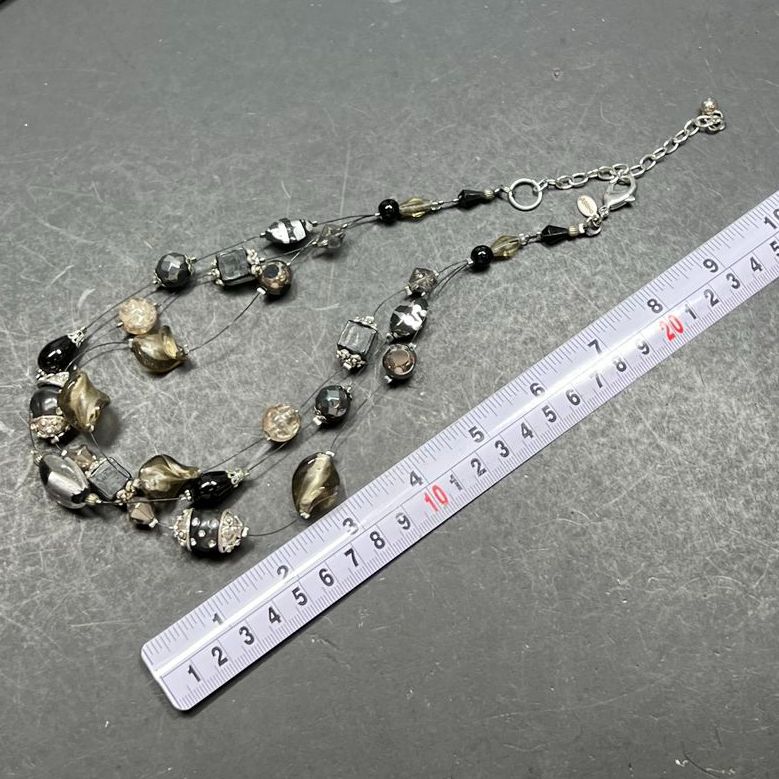 Chico's Black Beaded Multi-strand Necklace