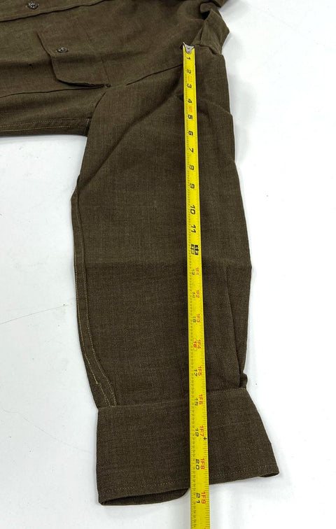 Vintage 50s US Army Heavy Wool Field Shirt Button Up Epaulets Made in USA Sz M