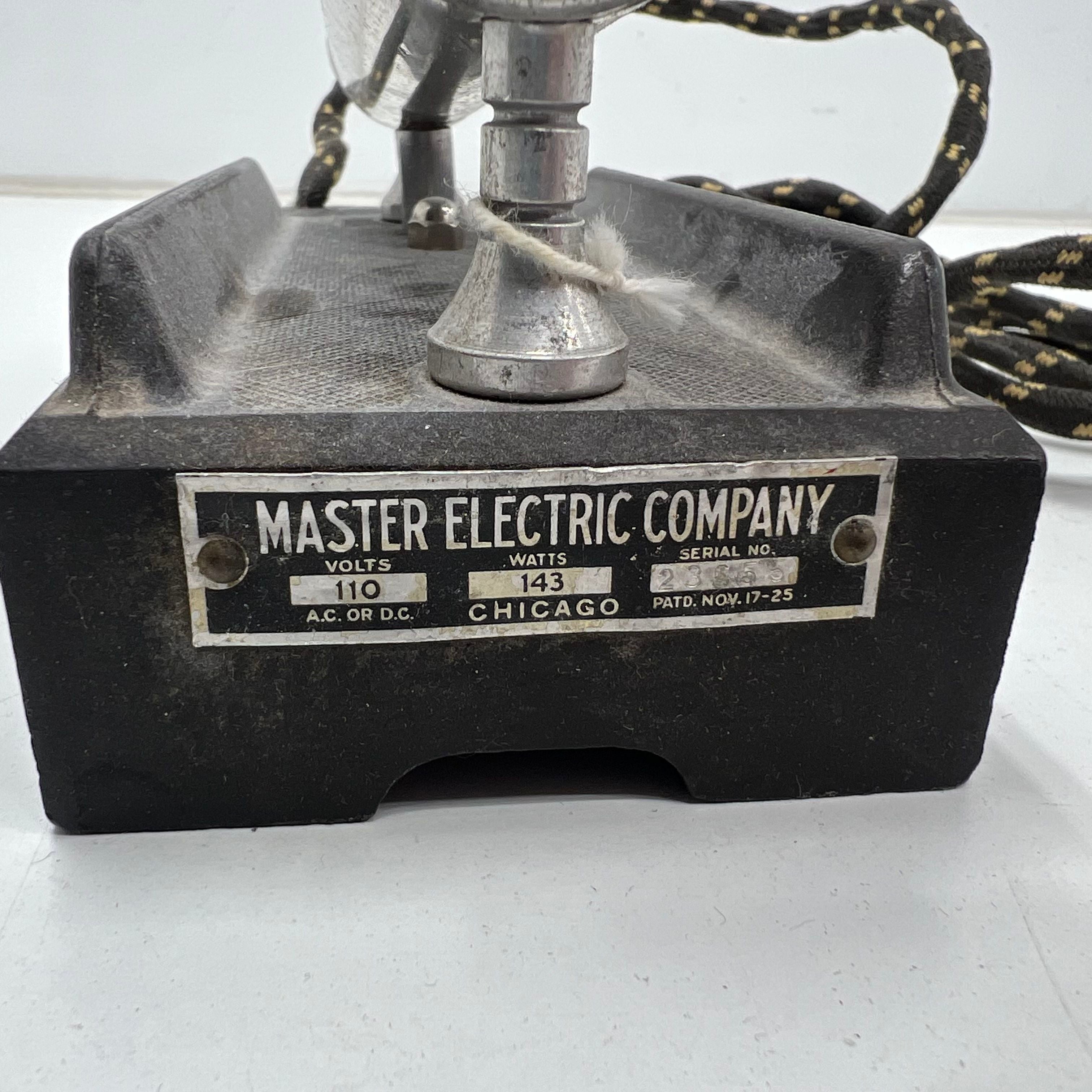 Vintage Master Electric Co Curling Iron Heater Base 1920s Chicago For Parts