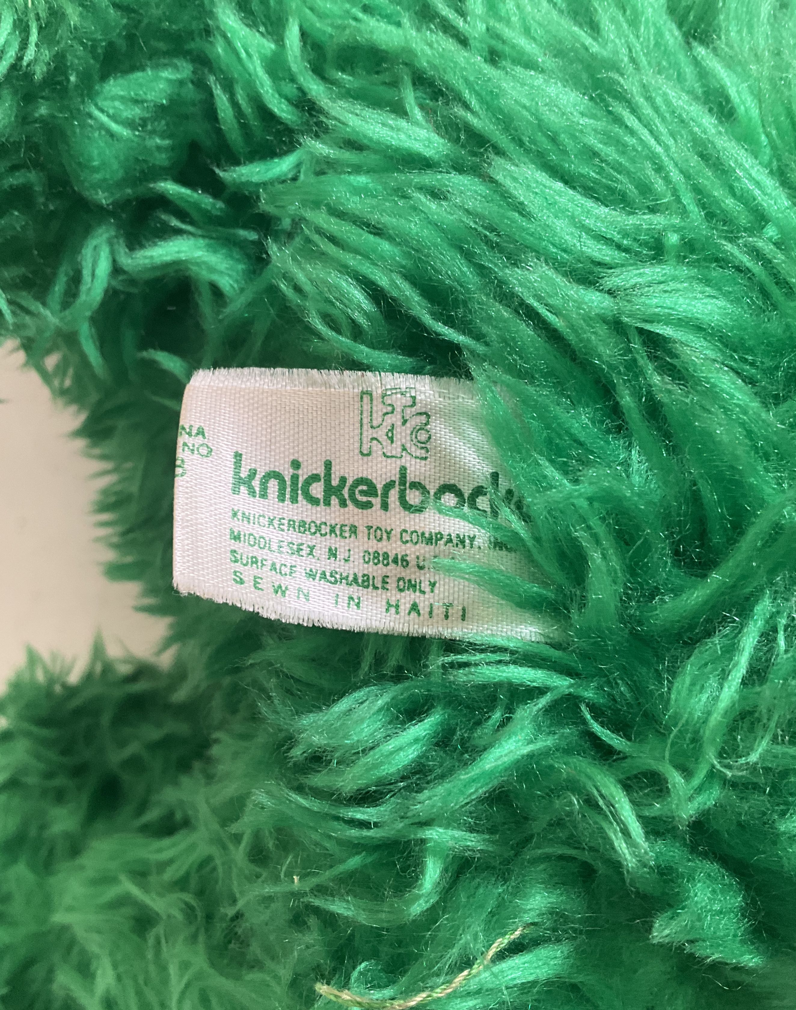 Vintage 80s Knickerbocker Sesame Street Oscar the Grouch Plush Stuffed Animal
