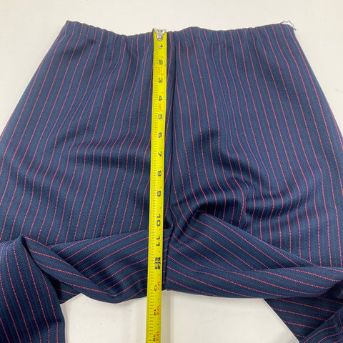 Vintage 70s John's Girl Navy Red Pinstripe Polyester Pants Suit Set Women's