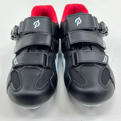 DS Peloton OG All Cycling Shoes w/ Cleats Black Red Bike Shoes Size EU 41