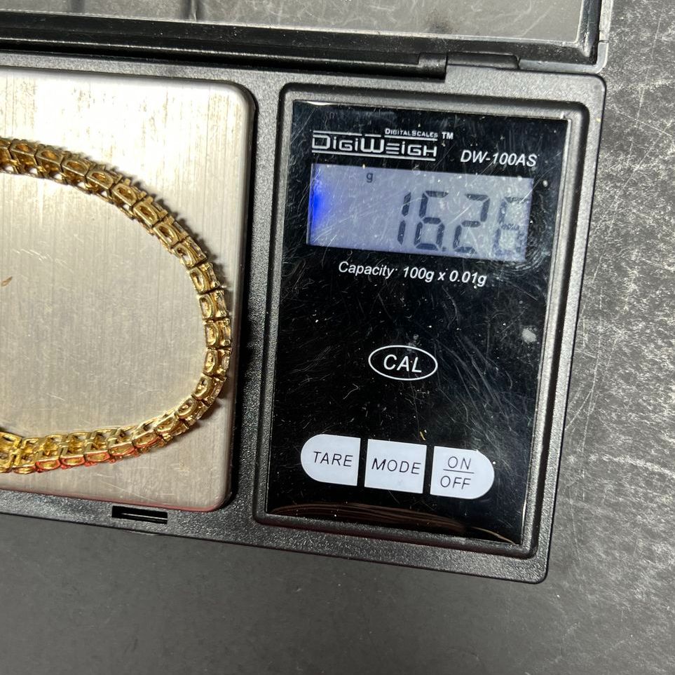925 Sterling Silver Vermeil CZ Tennis Bracelet