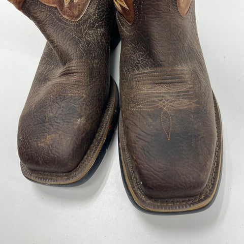 Rocky Long Range RWST1867C Steel Toe Western Work Boots Brown Orange Size 11 M