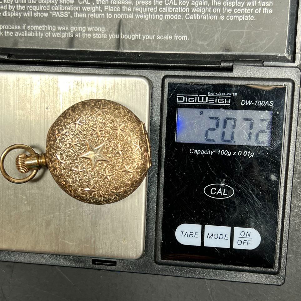 9K Yellow Gold AB Pocket Watch Warranted Case 20.72g