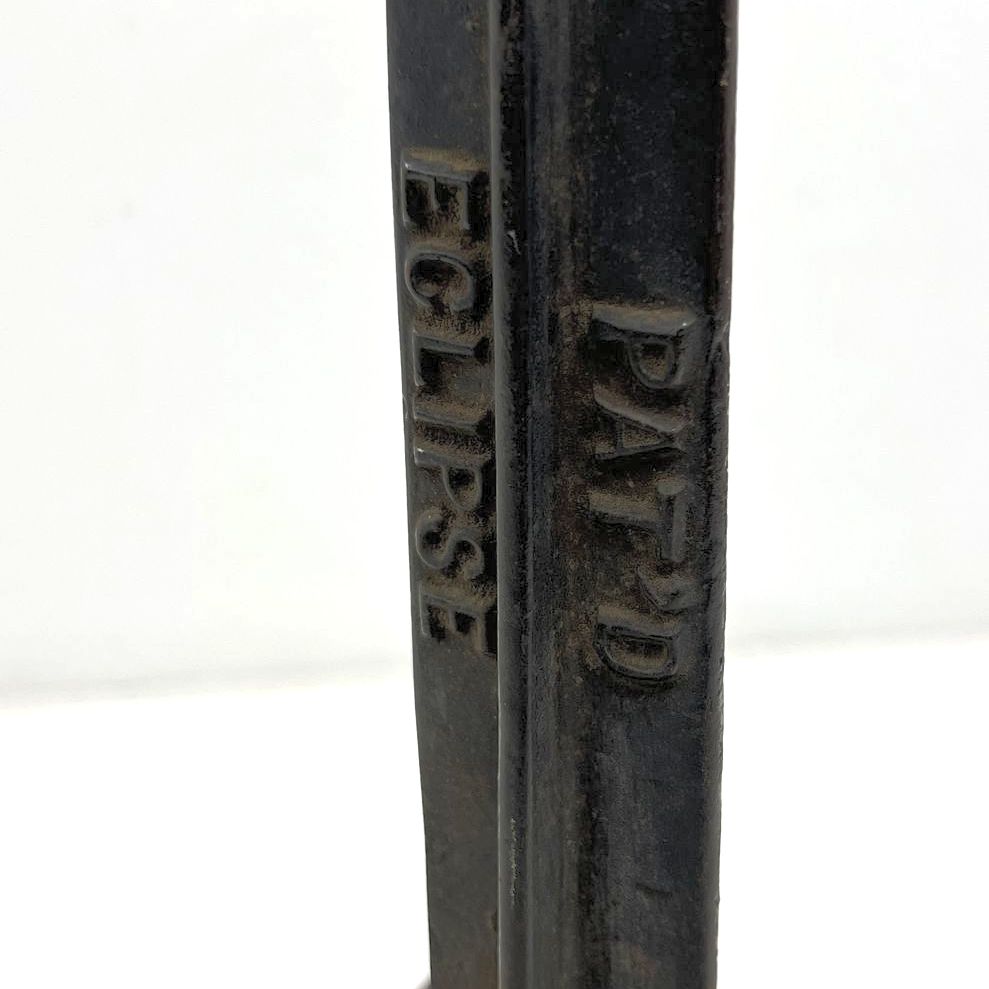 Antique Cast Iron Cobblers Shoe Stand Equipment Eclipse on Wood Block Base