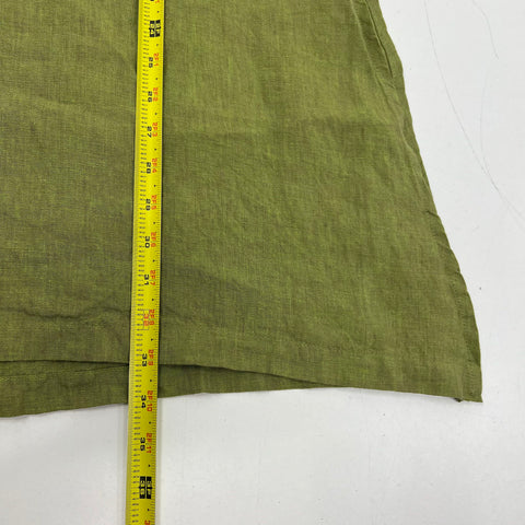 NWT Brynn Walker Olive Green 100% Linen Tunic A-Line Dress Made in USA Size L
