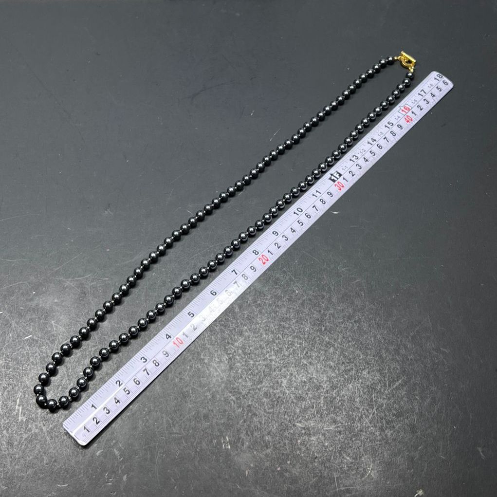 Carol Lee Faux Black Pearl Necklace