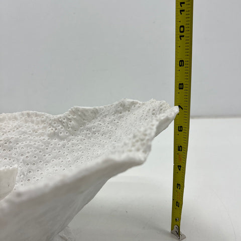 Large White Faux Coral Decorative Bowl Sculpture Coastal Nautical Centerpiece