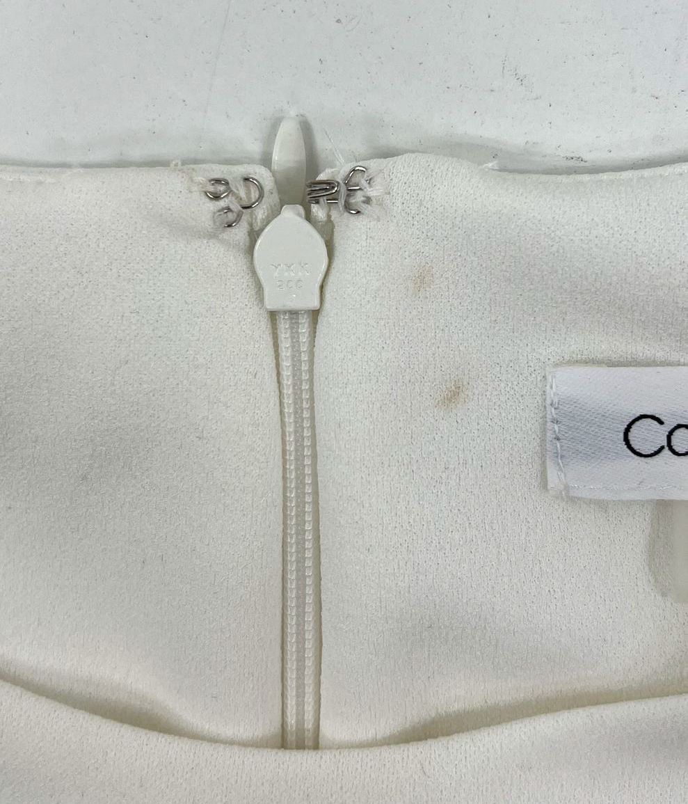 Calvin Klein White Ruffle Neck Sleeveless Belted Jumpsuit Womens 4 NWT