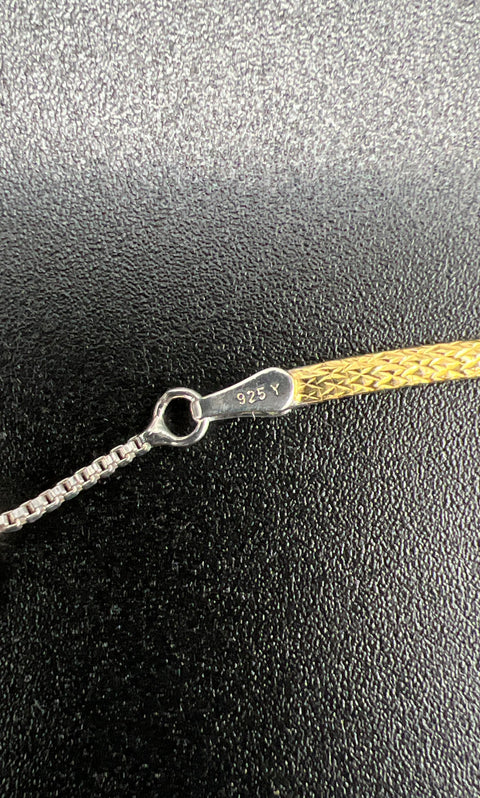 JTV 18K Gold Over Sterling Silver 925 Reversible Omega Chain Necklace 20"